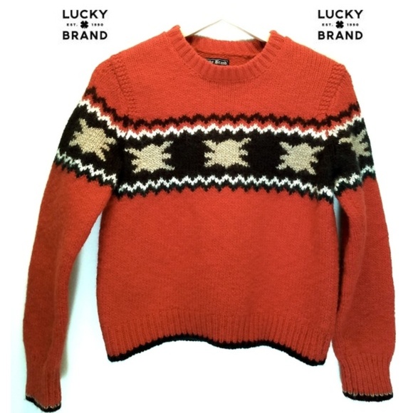 Lucky Brand Sweaters - LuckyBrand VintageInspired Wool Sweater Rust